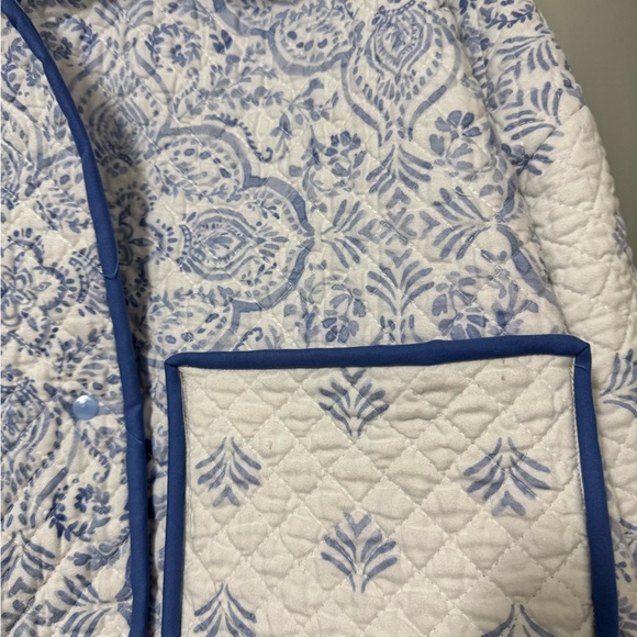 Handmade Blue and White Quilted Jacket - Picture 3 of 4